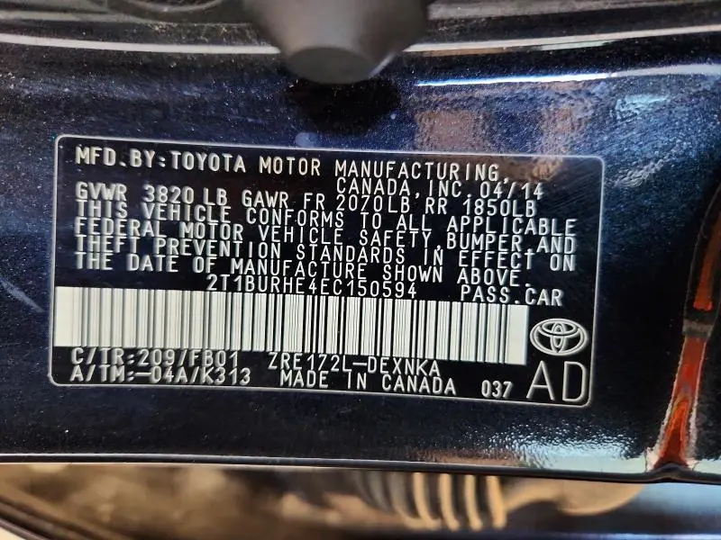 2014 TOYOTA COROLLA LE  