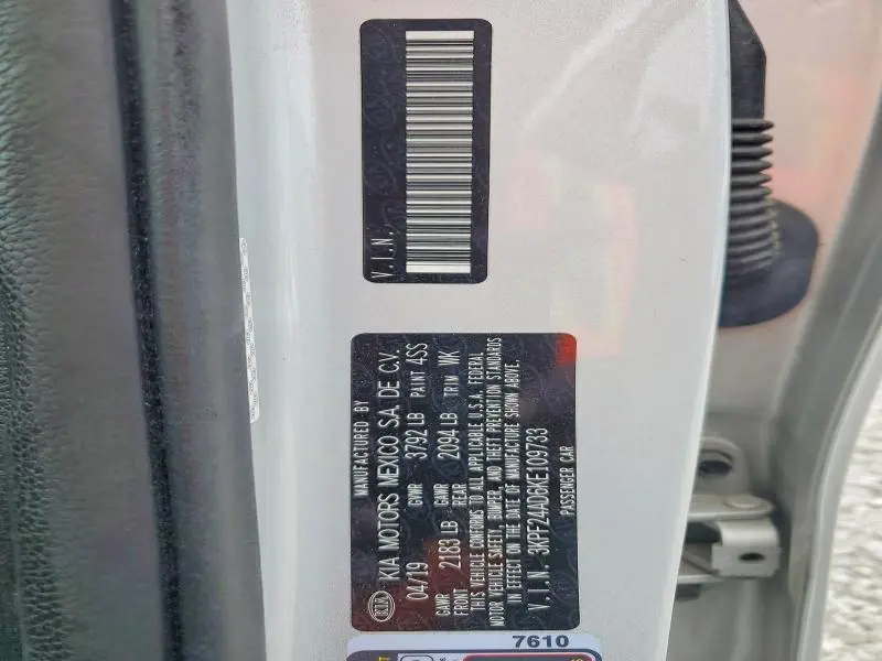 2019 KIA FORTE LXS  