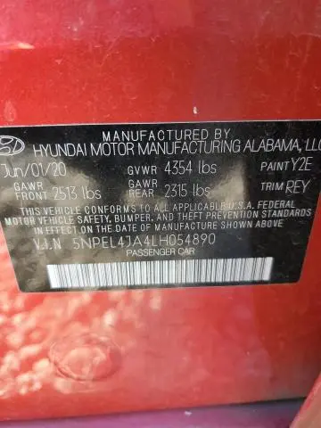 2020 HYUNDAI SONATA SEL  