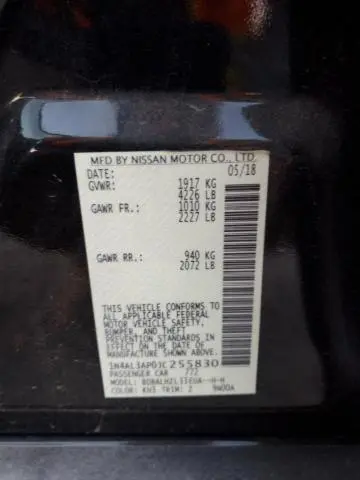 2018 NISSAN ALTIMA 2.5  