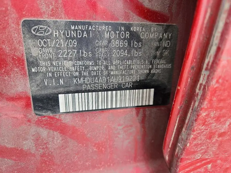 2010 HYUNDAI ELANTRA BLUE  