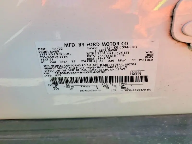2022 FORD EXPLORER XLT  