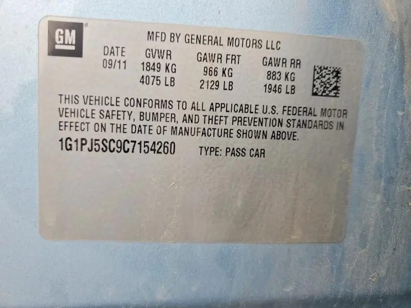 2012 CHEVROLET CRUZE ECO  