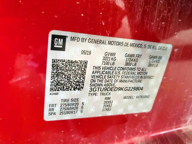 2019 GMC SIERRA K1500 SLT  