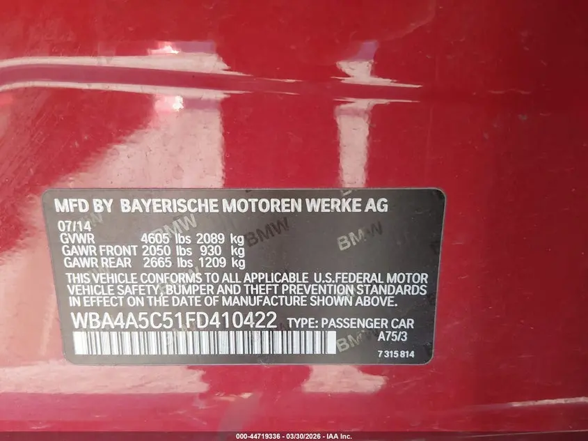 2015 BMW 428 GRAN COUPE  