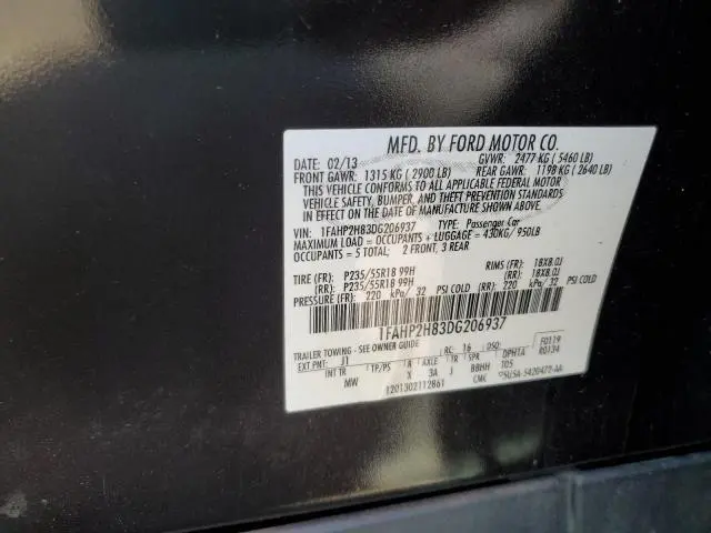 2013 FORD TAURUS SEL  