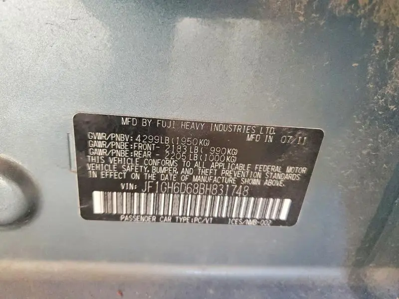 2011 SUBARU IMPREZA OUTBACK SPORT  