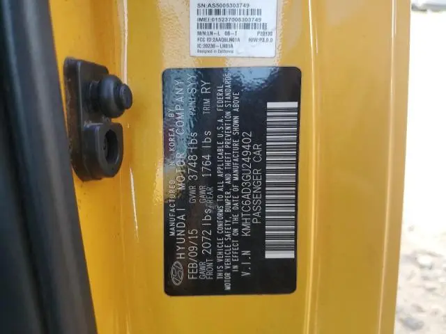 2016 HYUNDAI VELOSTER   