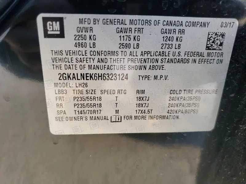 2017 GMC TERRAIN SLE  