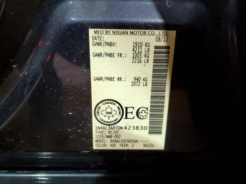 2013 NISSAN ALTIMA 2.5  