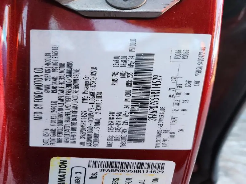 2017 FORD FUSION TITANIUM  