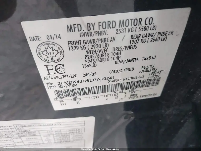 2014 FORD EDGE SEL