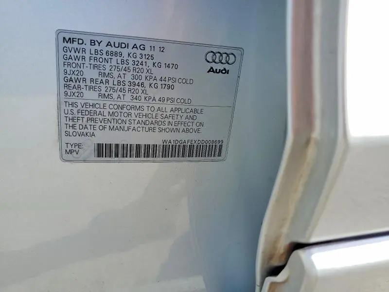 2013 AUDI Q7 PRESTIGE  