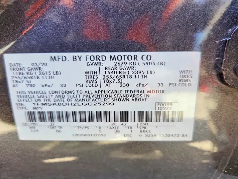 2020 FORD EXPLORER XLT  