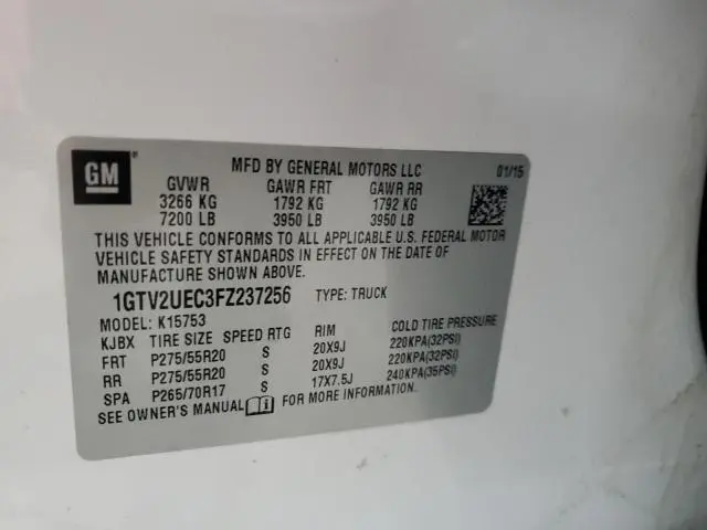 2015 GMC SIERRA K1500 SLE  