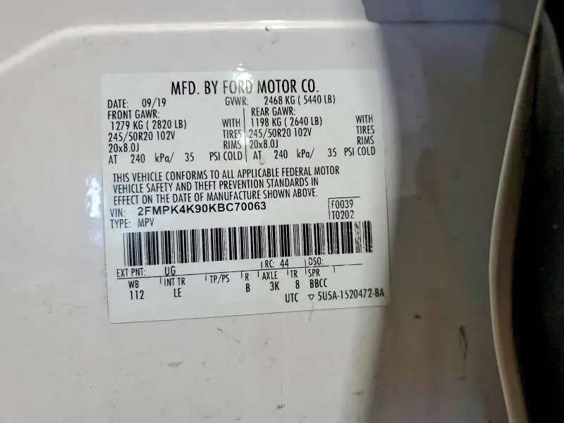 2019 FORD EDGE TITANIUM  