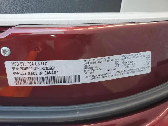 2020 CHRYSLER PACIFICA LIMITED  