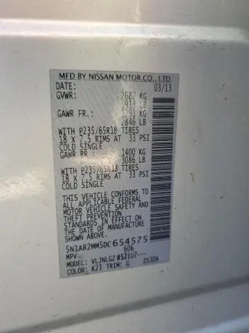 2013 NISSAN PATHFINDER S  