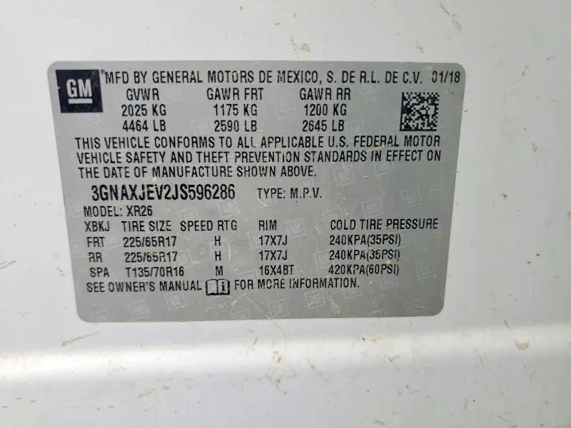 2018 CHEVROLET EQUINOX LT  