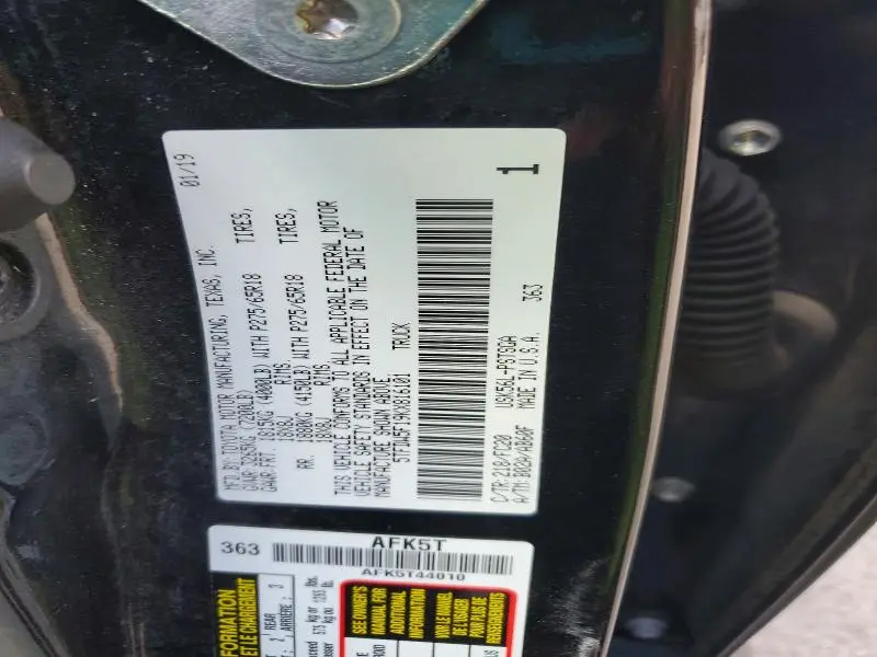 2019 TOYOTA TUNDRA SR5  