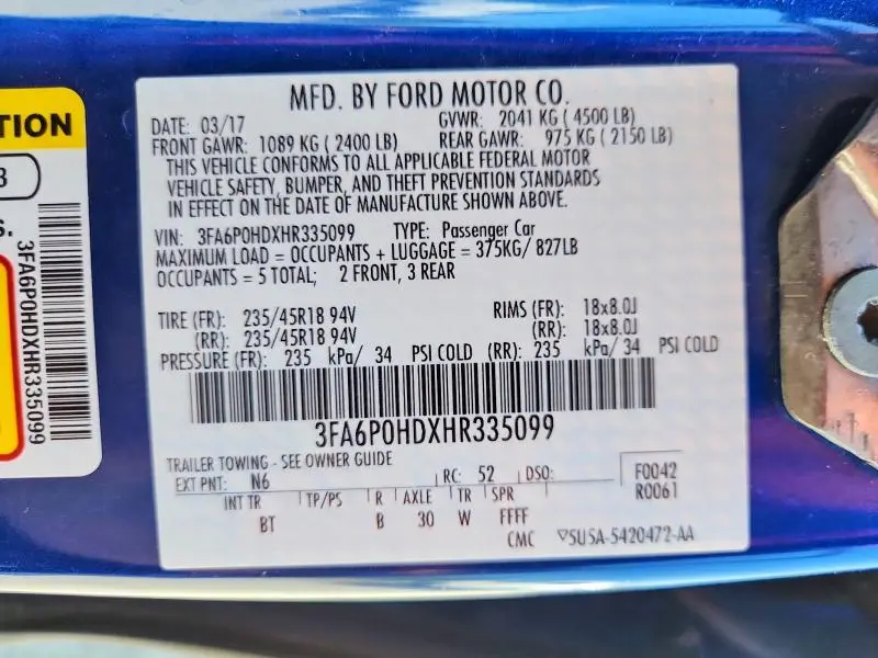 2017 FORD FUSION SE  