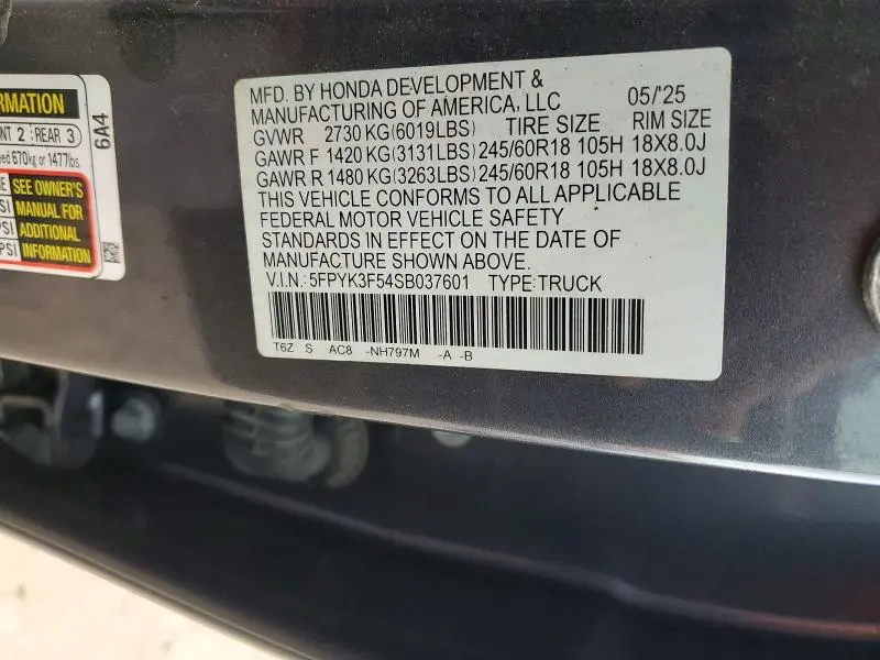 2025 HONDA RIDGELINE RTL  
