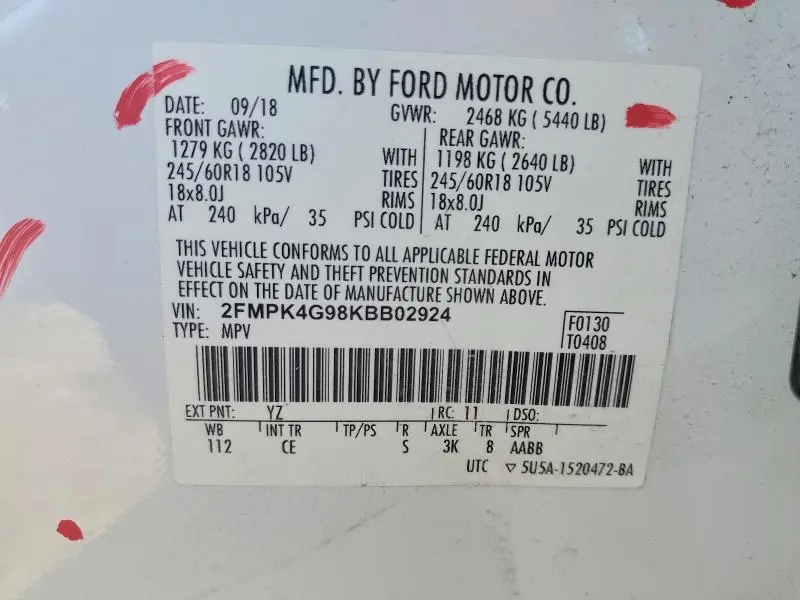 2019 FORD EDGE SE  