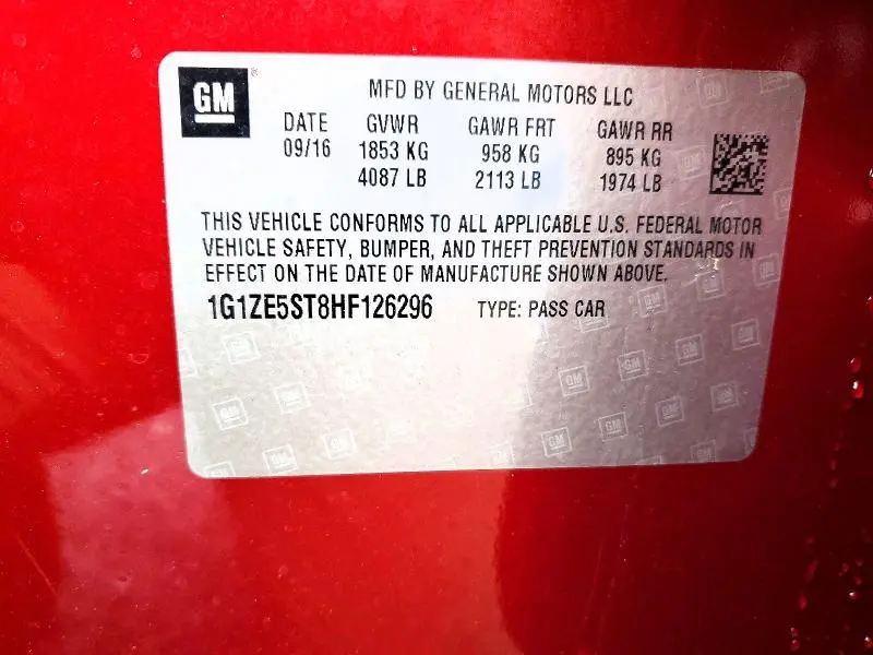 2017 CHEVROLET MALIBU LT  