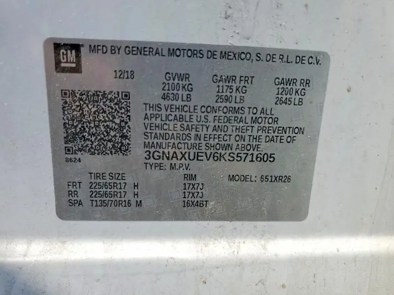 2019 CHEVROLET EQUINOX LT  