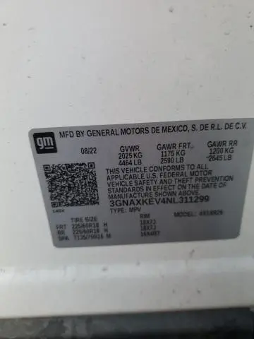 2022 CHEVROLET EQUINOX LT  