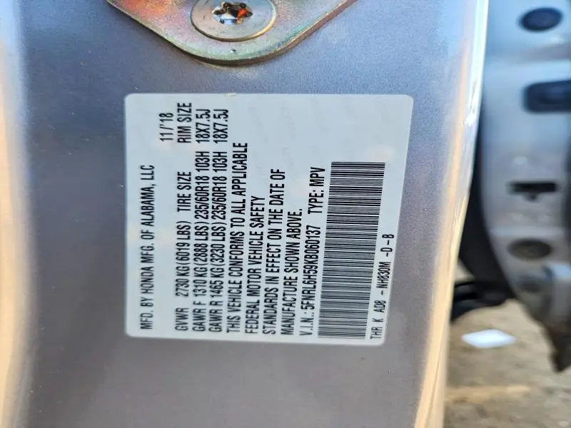 2019 HONDA ODYSSEY EX  