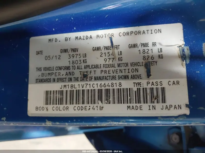 2012 MAZDA MAZDA3  
