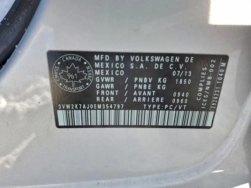 2014 VOLKSWAGEN JETTA BASE  