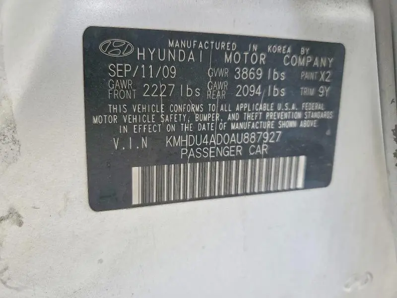 2010 HYUNDAI ELANTRA GLS  