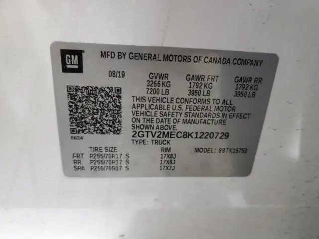 2019 GMC SIERRA LIMITED K1500 SLE  