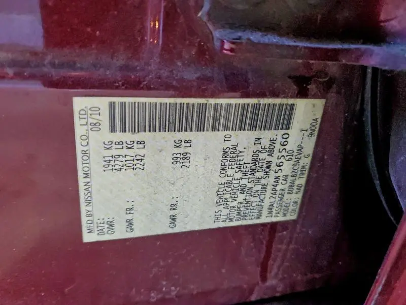 2010 NISSAN ALTIMA BASE  