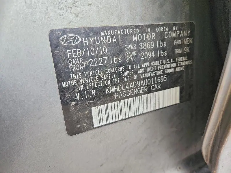 2010 HYUNDAI ELANTRA GLS  