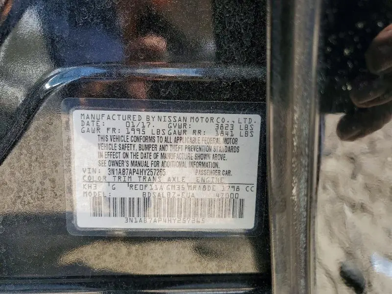 2017 NISSAN SENTRA S  