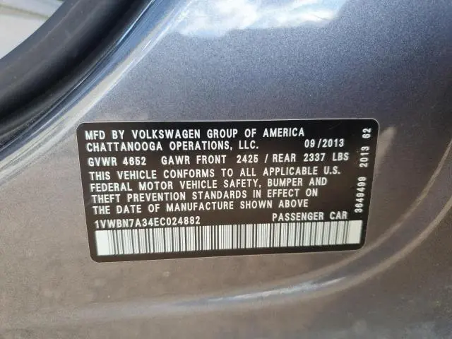 2014 VOLKSWAGEN PASSAT SE  