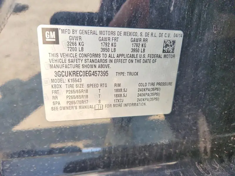 2014 CHEVROLET SILVERADO K1500 LT  