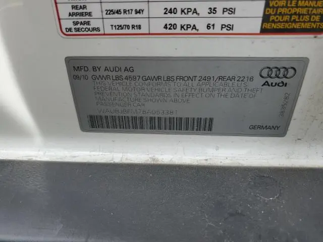 2011 AUDI A3 PREMIUM  