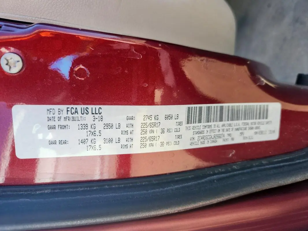 2018 DODGE GRAND CARAVAN SXT  