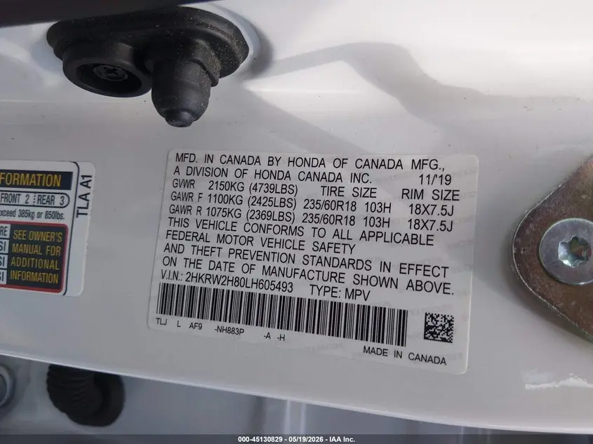 2020 HONDA CR-V AWD EX-L