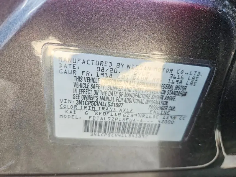 2020 NISSAN KICKS SV  