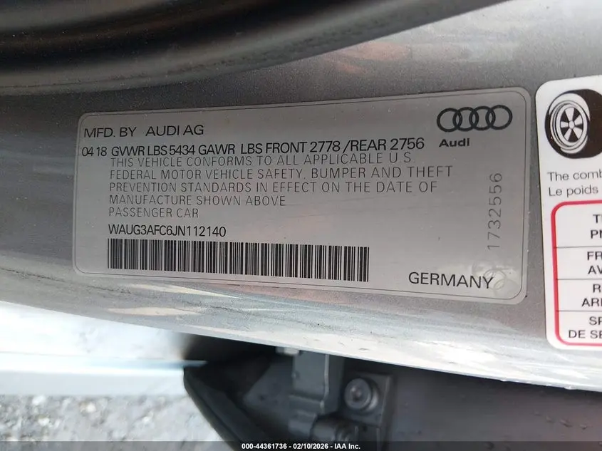 2018 AUDI A6 3.0T PREMIUM