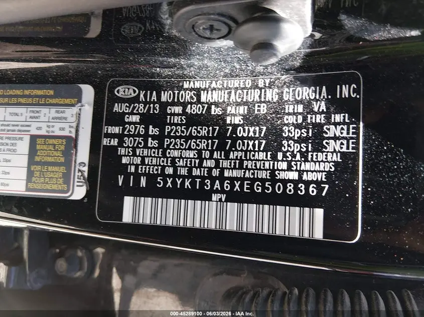 2014 KIA SORENTO LX