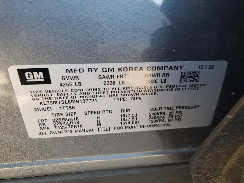 2021 CHEVROLET TRAILBLAZER RS  