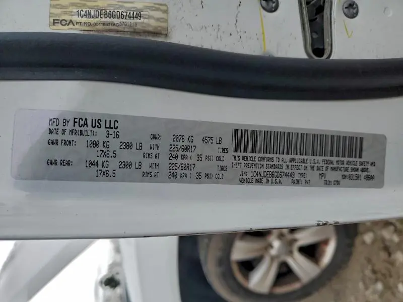 2016 JEEP COMPASS LATITUDE  