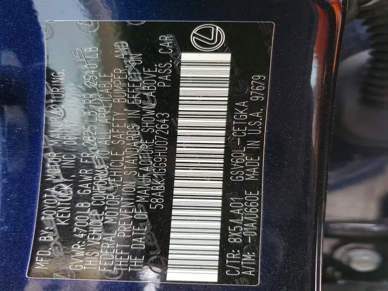 2017 LEXUS ES 350 BASE  