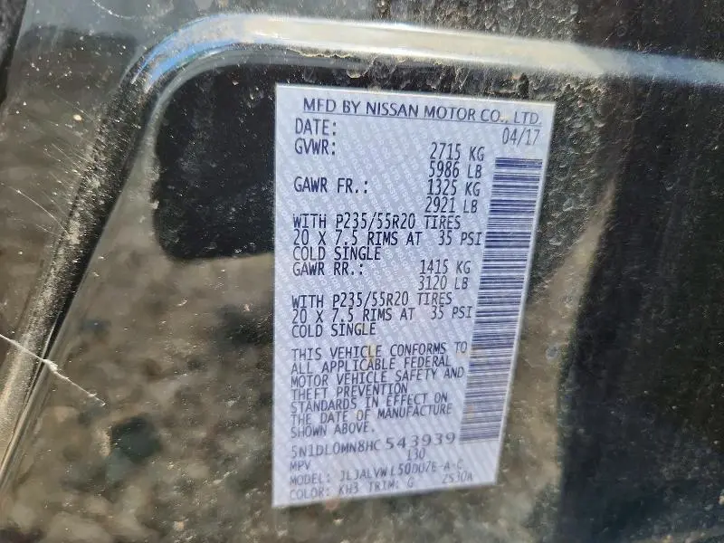 2017 INFINITI QX60 BASE  